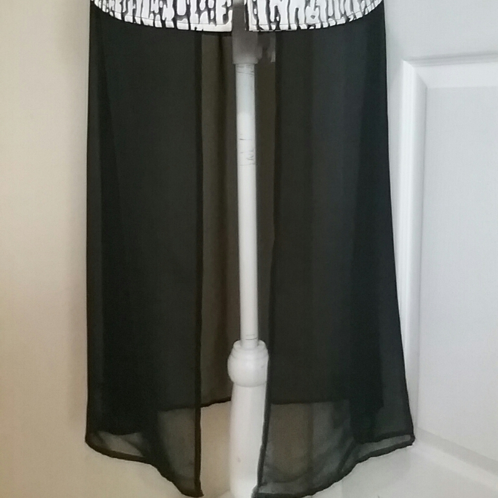 Alberto Makali Black & White Tie Front Long Vest Dress - Picture 5 of 5